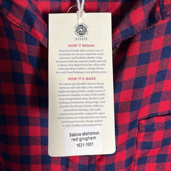 Sabina Shirtdress Red Gingham size womens Small - Picture 5 of 11
